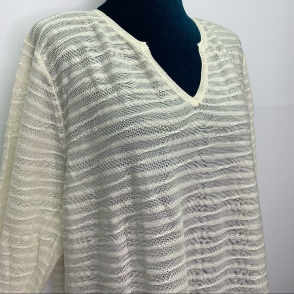 Woolrich Sweater Cream Knit 2XL V Neck Long Sleeve XXL Plus Size - Picture 3 of 9